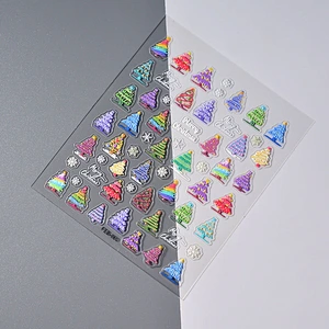Christmas Snowflake Tree Wreath Nail Stickers