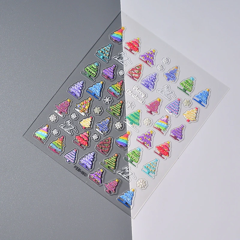 Christmas Snowflake Tree Wreath Nail Stickers